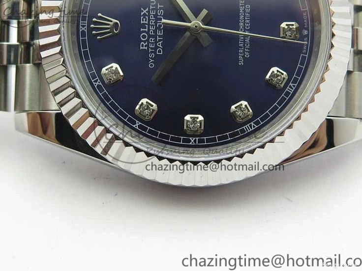 1225 EasyCare DateJust 41mm 126334 SS BP Maker 1:1 Best Edition New Version Blue Crystal Dial on Jubilee Bracelet 3022